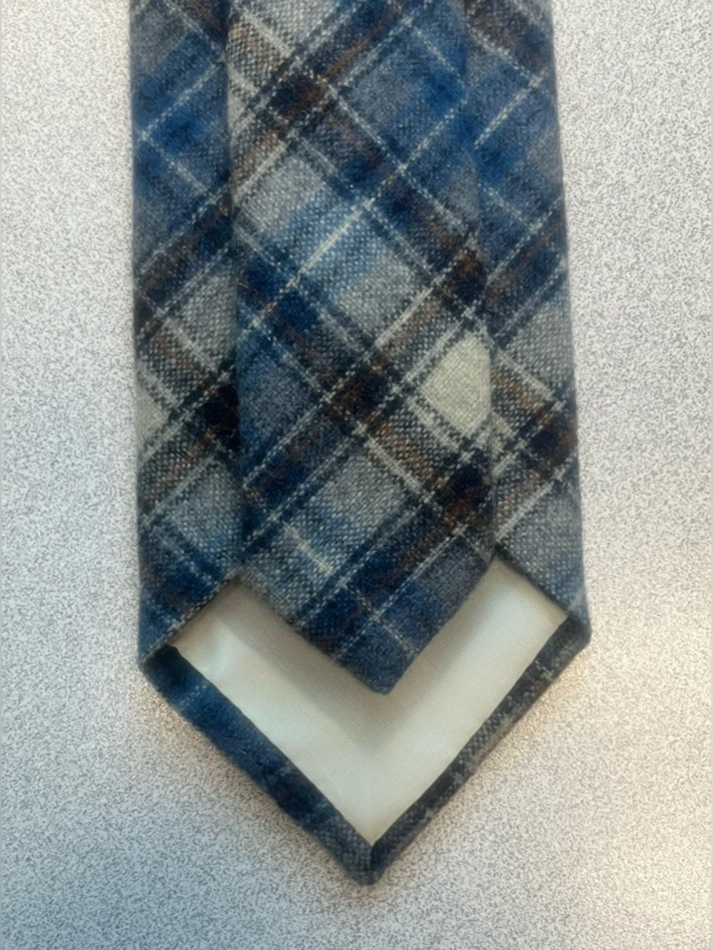 Vintage Pendleton 100% Virgin Wool Plaid Ties Lot of 2 Blue Brown